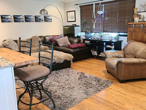 Open floor plan opens up from living area to the kitchen.