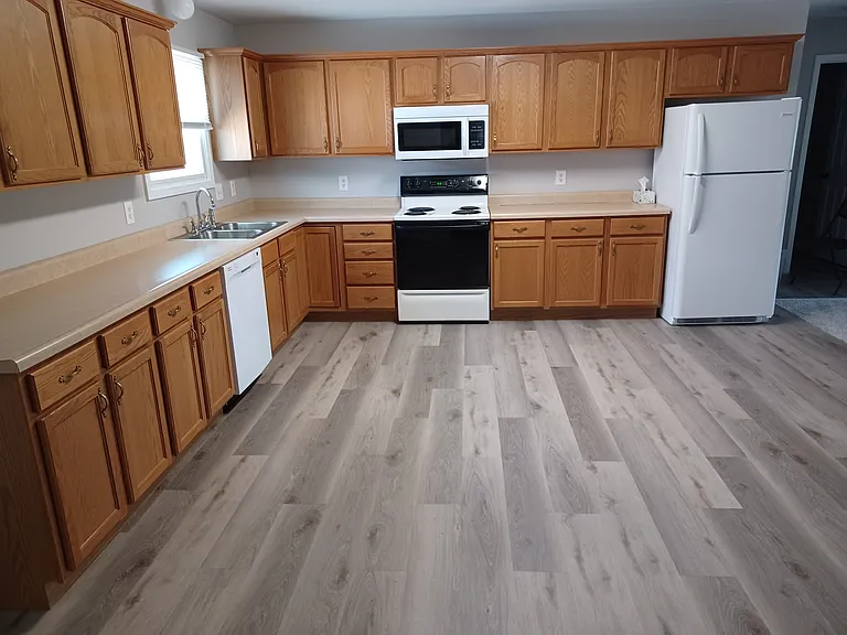 Kitchen, Luxury Vinyl Planking.