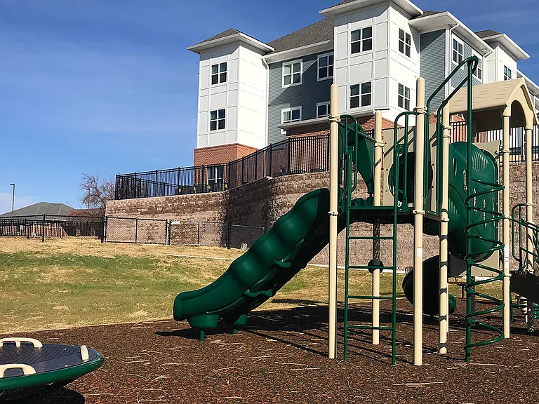 Playground and spacious green space