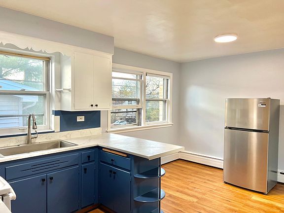 Kitchen looking into dining area