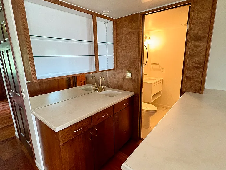 transition living room to powder room