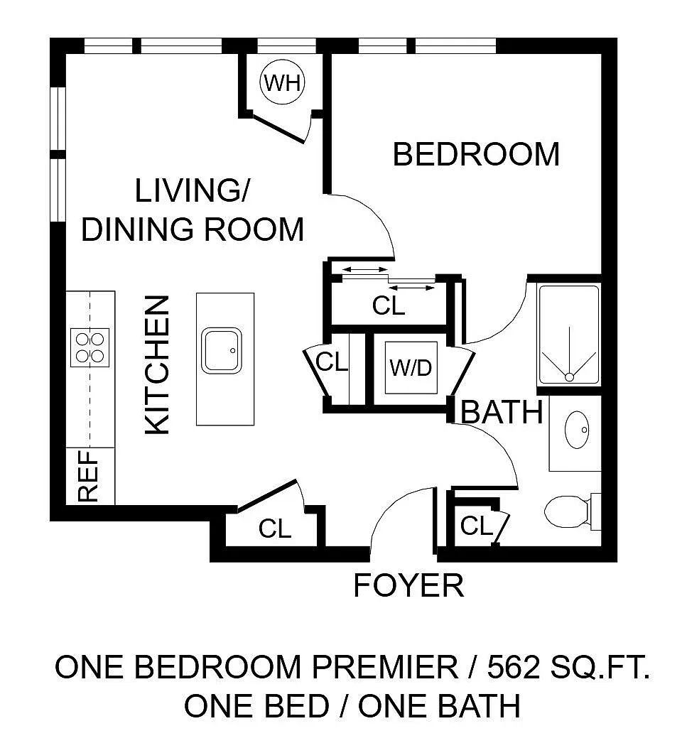 Floor plan One Bed Premier