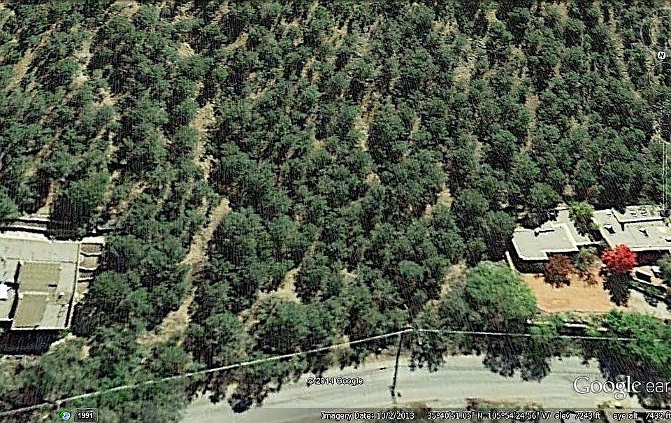 Birdseye view looking south.