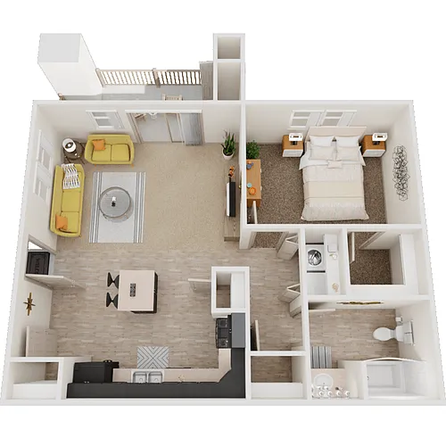 Floor plan 1 Bed 1 Bath Downstairs