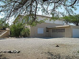 SW corner of house w/ mesquite overhang