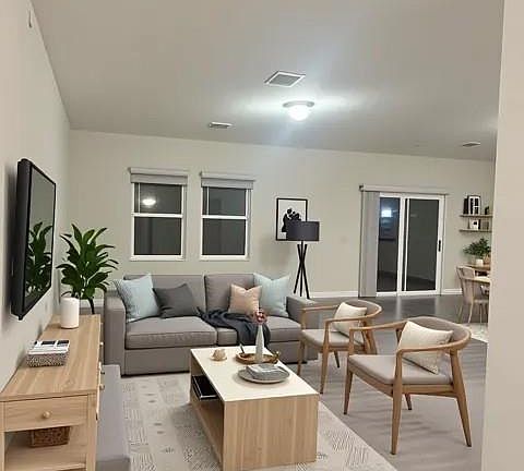 Virtually staged Living room