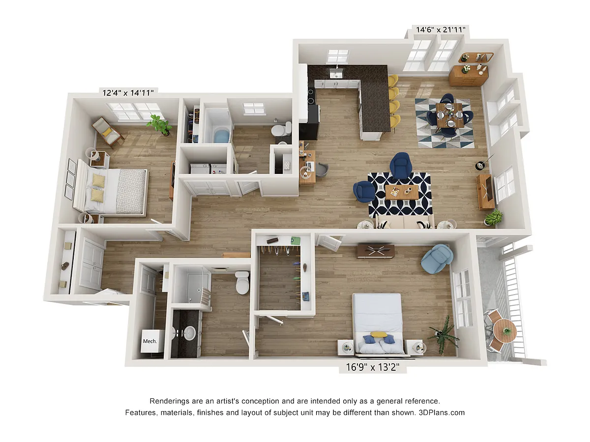 Floor plan 2 Bed D
