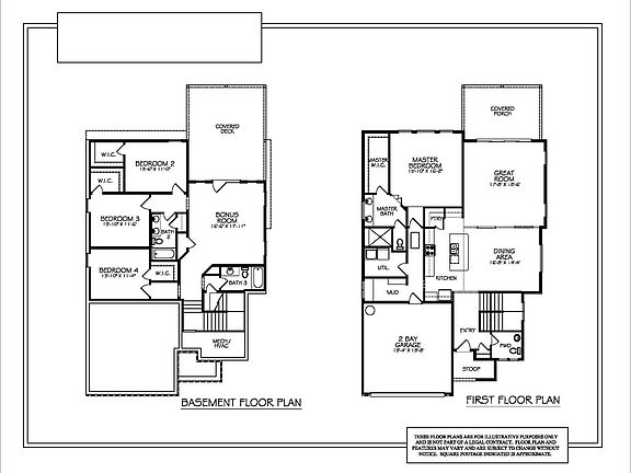 Floor plan layout with primary bedroom on the main level.