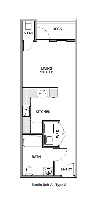 Floor plan Studio A - ADA
