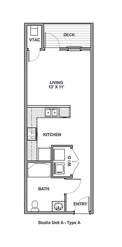 Floor plan Studio A - ADA