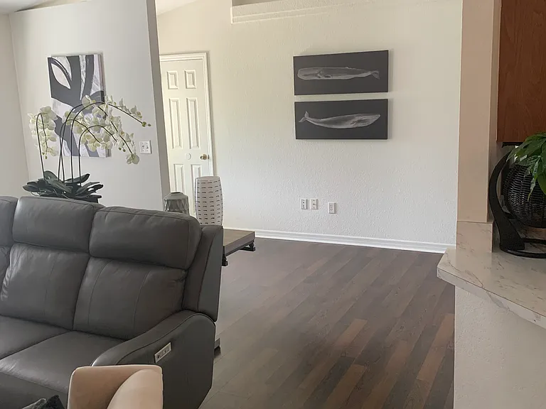 Vaulted ceilings and entry way.