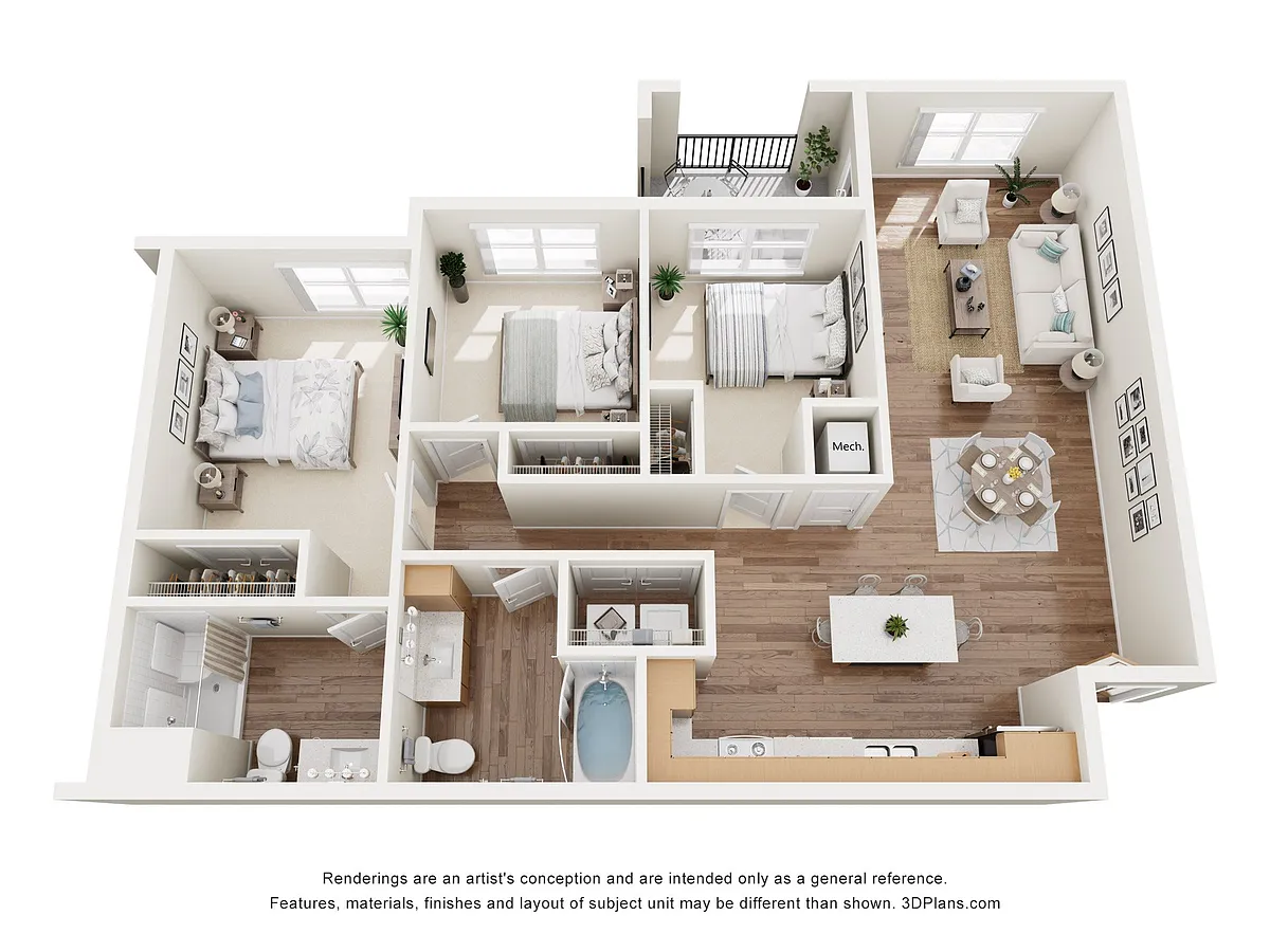Floor plan 3B - 60