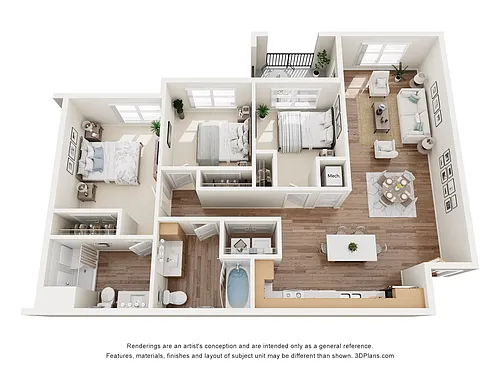 Floor plan 3BA - 60%