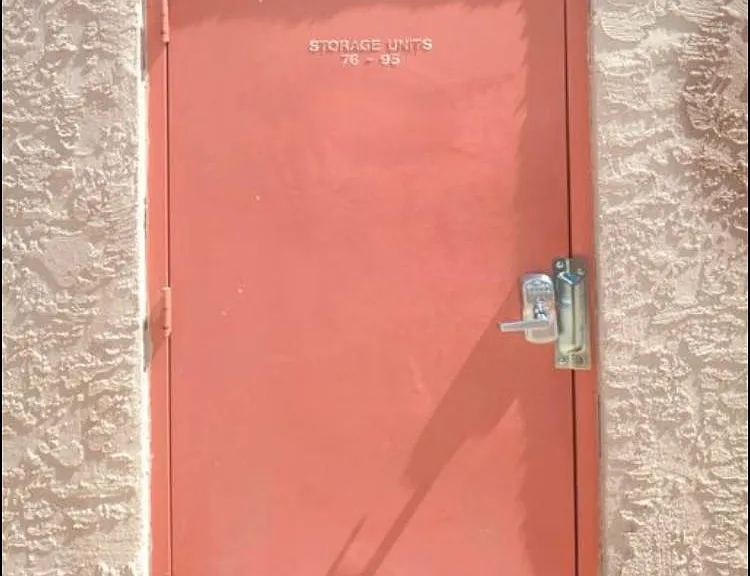Door to storage area