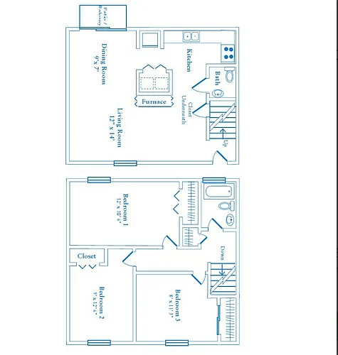 Floor plan 3 Bedroom Town House