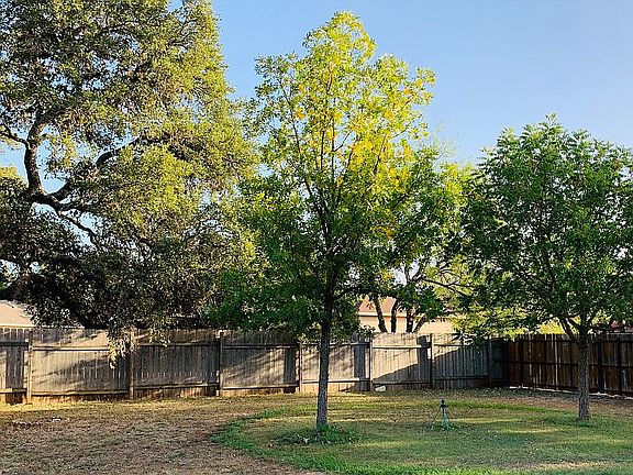Large fenced side yard