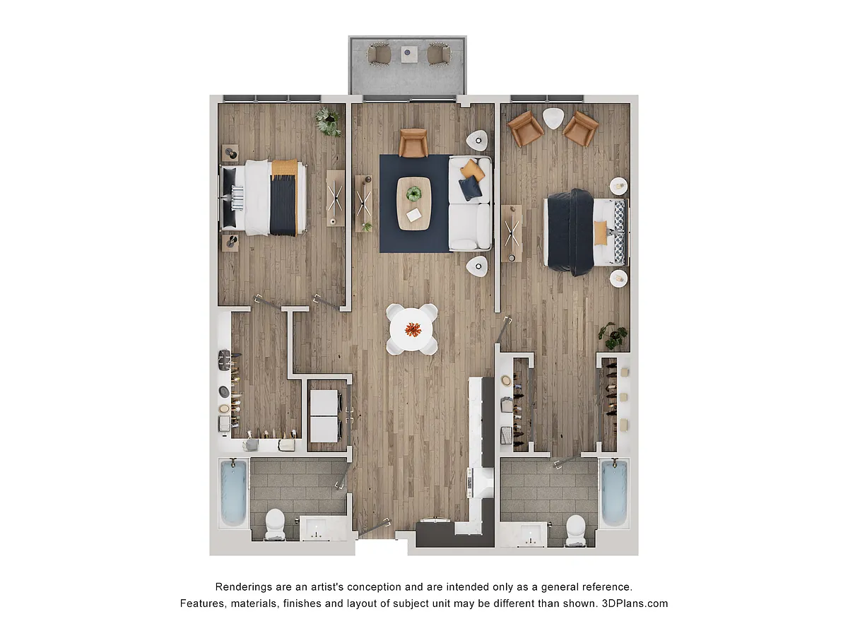 Floor plan Large Two Bedroom