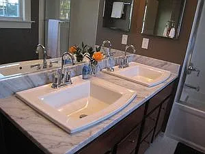 Master bath dual sinks