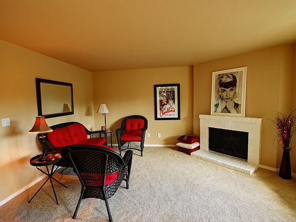 Living rm, wood fireplace