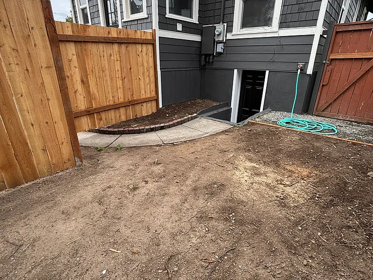 Fully fenced private yard