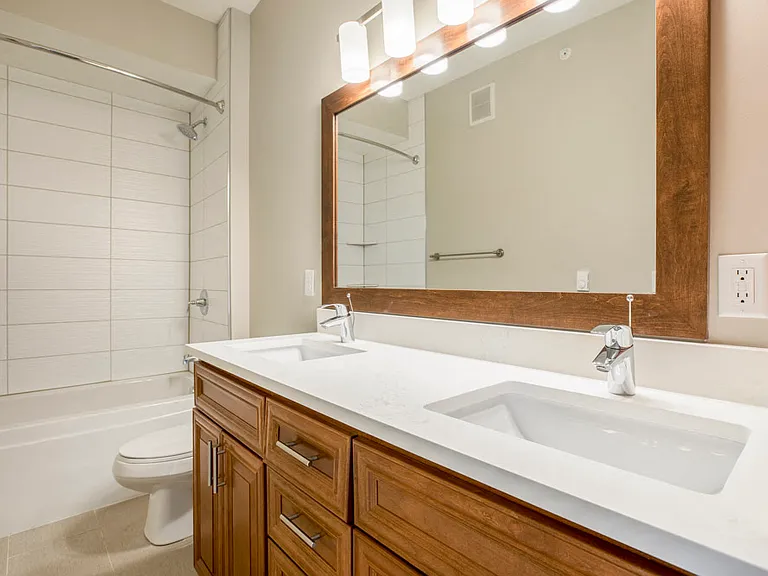 Our premium homes include dual sinks in the bathroom.