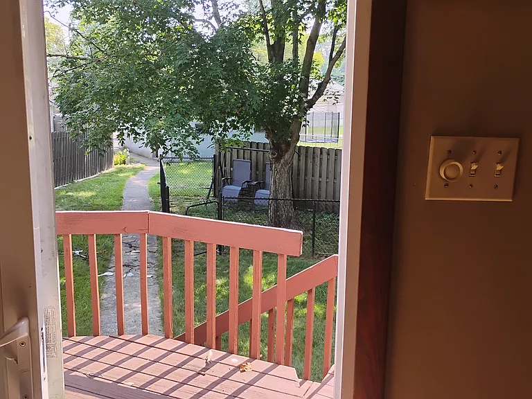 Door open to view balcony