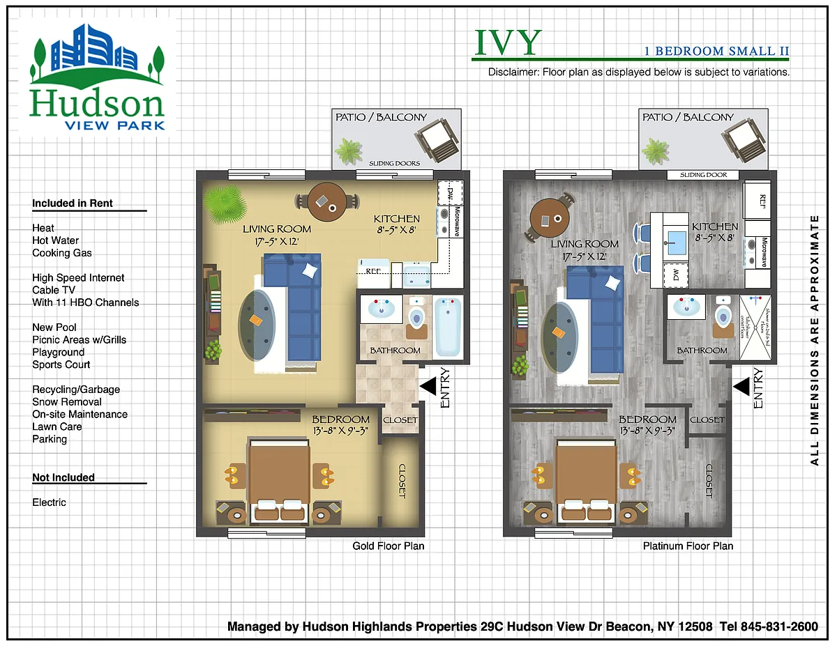Floor plan 1 BR SM II Ivy