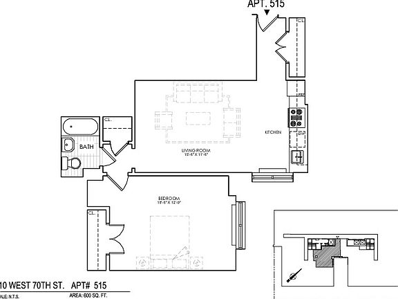 2nd image of 210 W 70th St APT 515