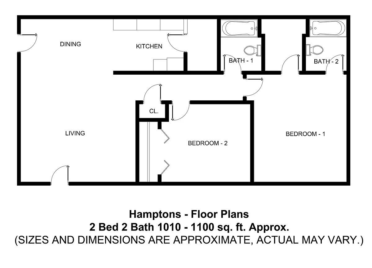 Floor plan 2 Bedroom 2 Bath