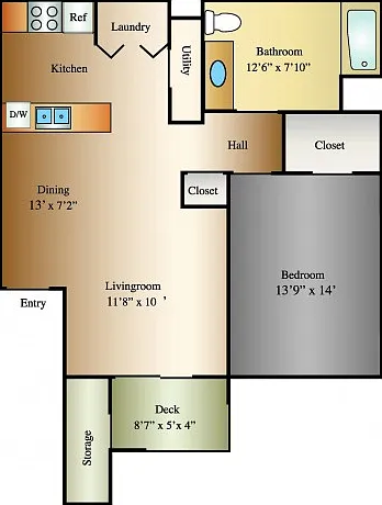 1 Bed 1 Bath, 705 SQ. FT. 1 Bed 1 Bath, 705 SQ. FT.
