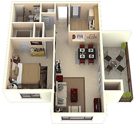 Floor plan 1 Bed 1 Bath