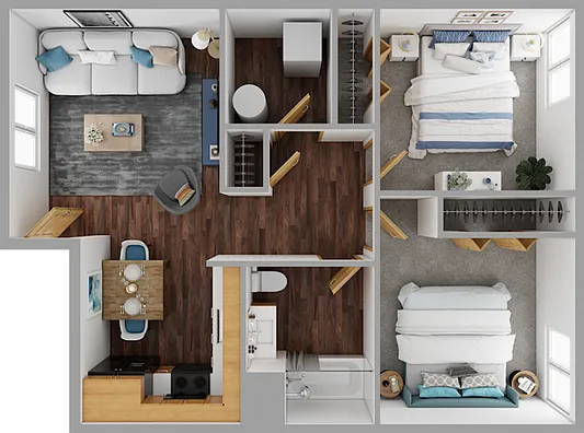 2 Bedroom 2 Bedroom