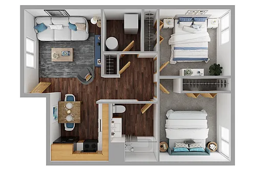 Floor plan 2x1 Bluff