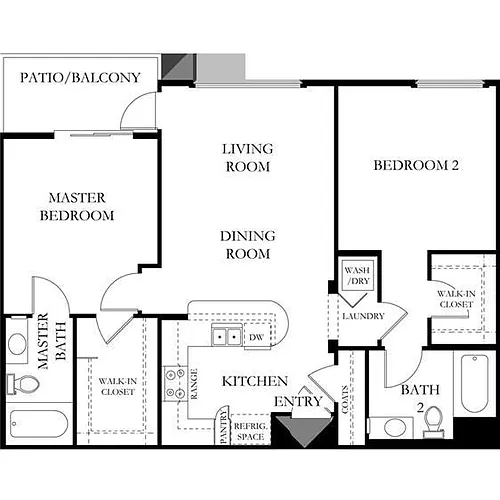 Floor plan 2 bed/2bath