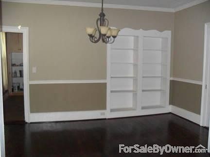 Dining Room
						:
						Crown molding, chair rails and built in wall shelving