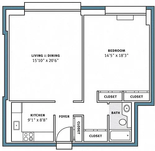 Floor plan 1B-D