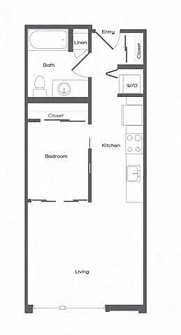 Floor plan Open One Bedroom
