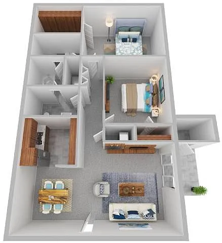 Floor plan 2 Bed 1.5 Bath