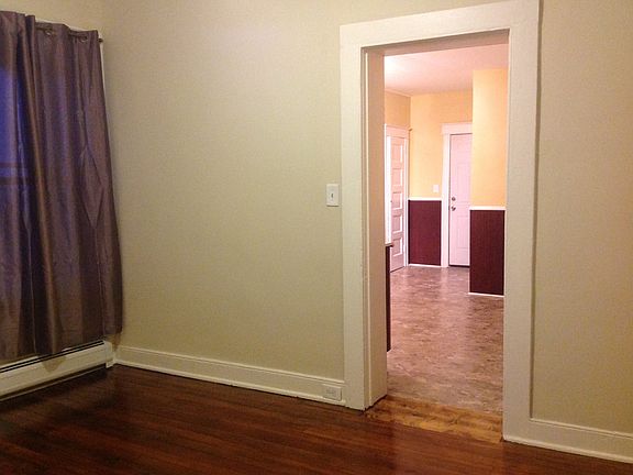 Living space view into kitchen