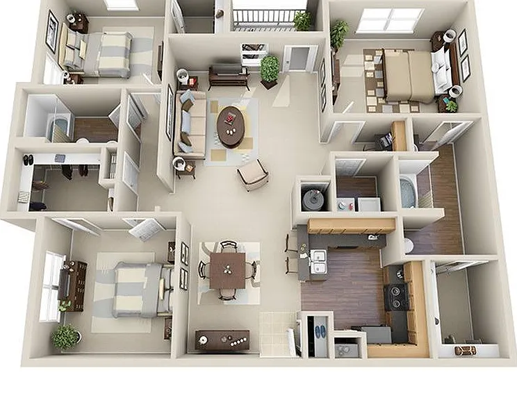3 Bedroom | 2 Bath | 1491 SF 3 Bedroom | 2 Bath | 1491 SF