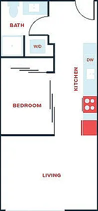 Open 1 Bed B.5_2D Open 1 Bed B.5_2D