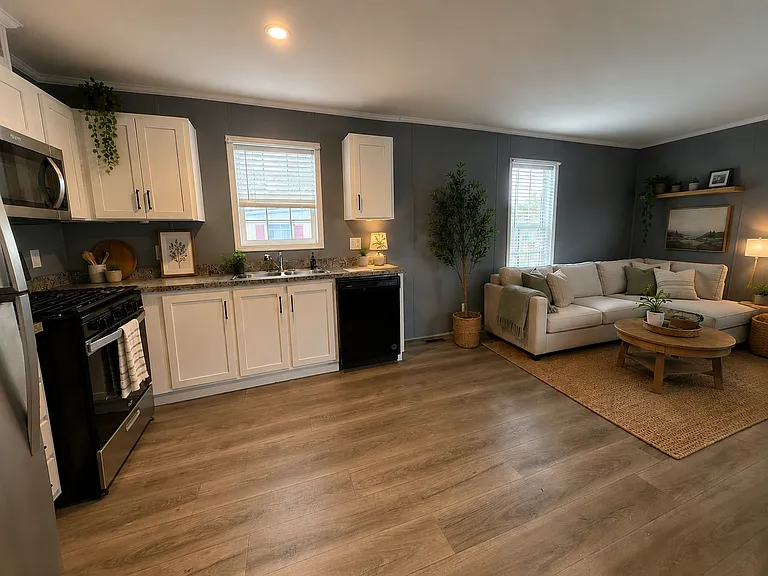 Staged kitchen to Livingroom