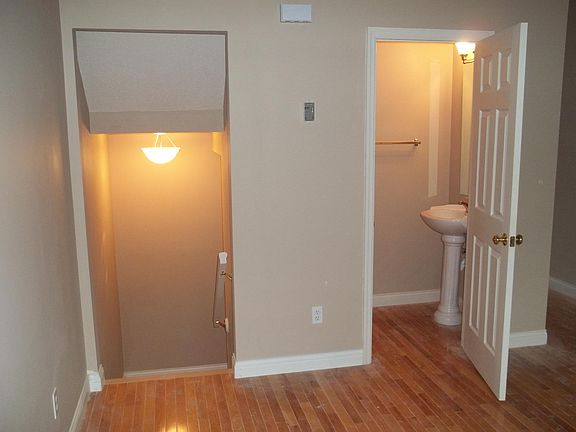 Powder room, basement entrance.