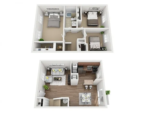 Floor plan 3 Bed 1.5 Bath Townhome