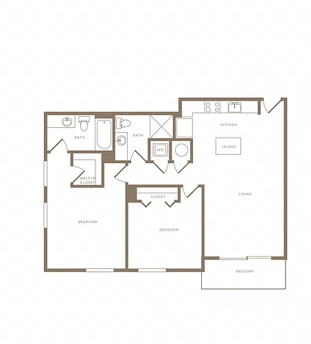 Floor plan 2 Bed/2 Bath-B04