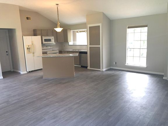 Large open living/dining area