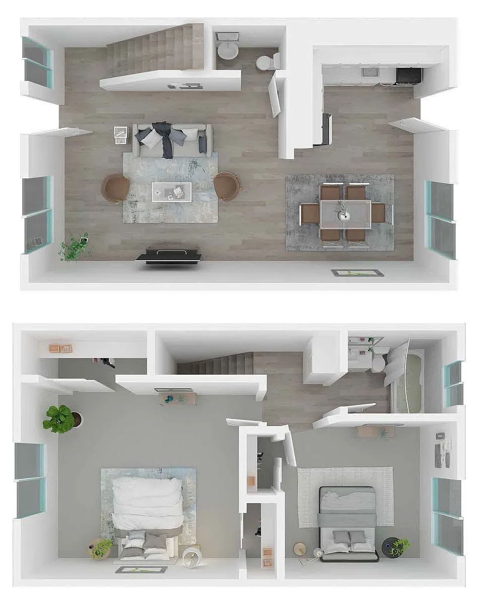Floor plan 2 Bed 1.5 Bath