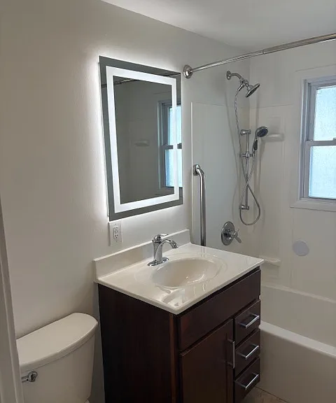 Modern LED backlit and front lit mirror anti fog