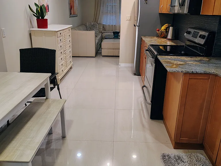 kitchen and dining area