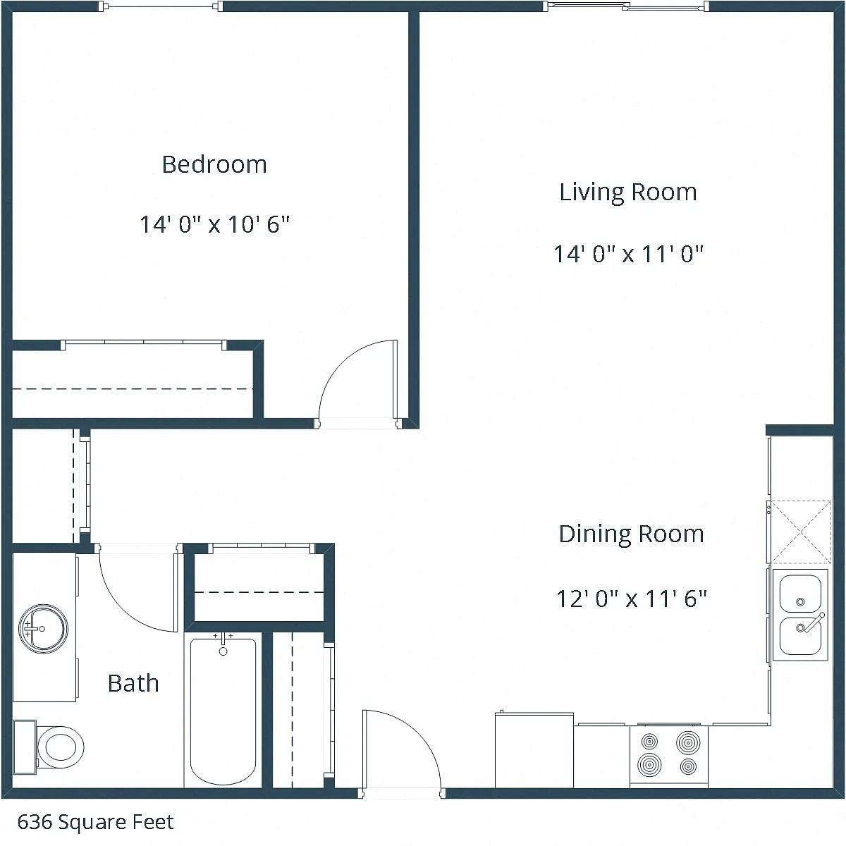 Floor plan One Bedroom 11A
